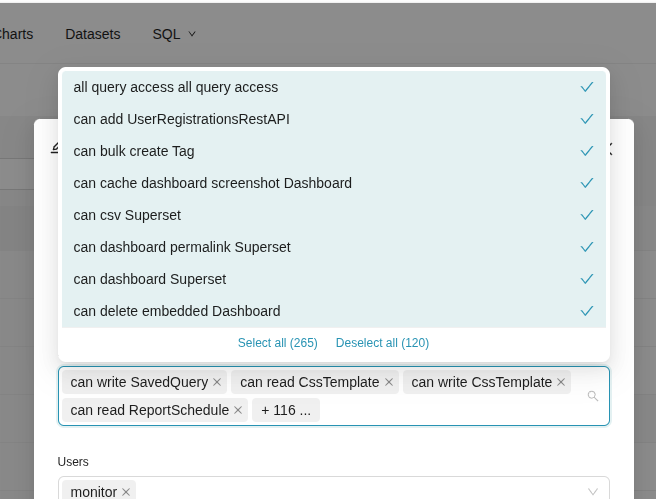 Ajustar roles en Apache Superset