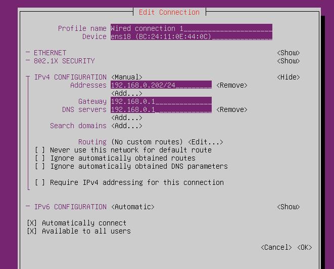 Configurar la interfaz de red de Ubuntu Server minimal