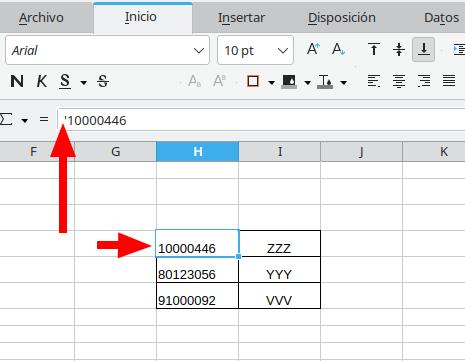 Quitar el ap贸strofo en n煤meros dentro de LibreOffice Calc