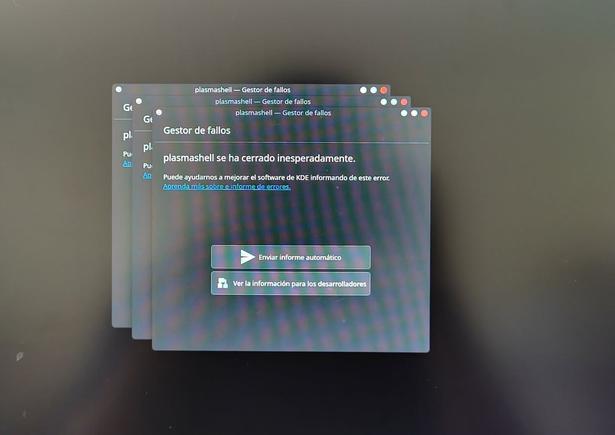 Problema con el escritorio de KDE Plasma en Linux al actualizar