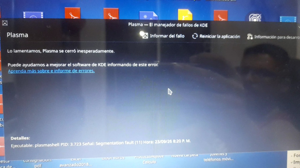 Problema con el escritorio de KDE Plasma en Linux al actualizar