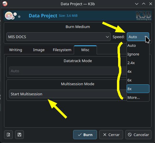 Quemar o grabar informaci贸n en CD en Linux
