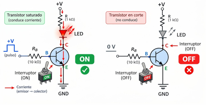 El transistor como interruptor o switch
